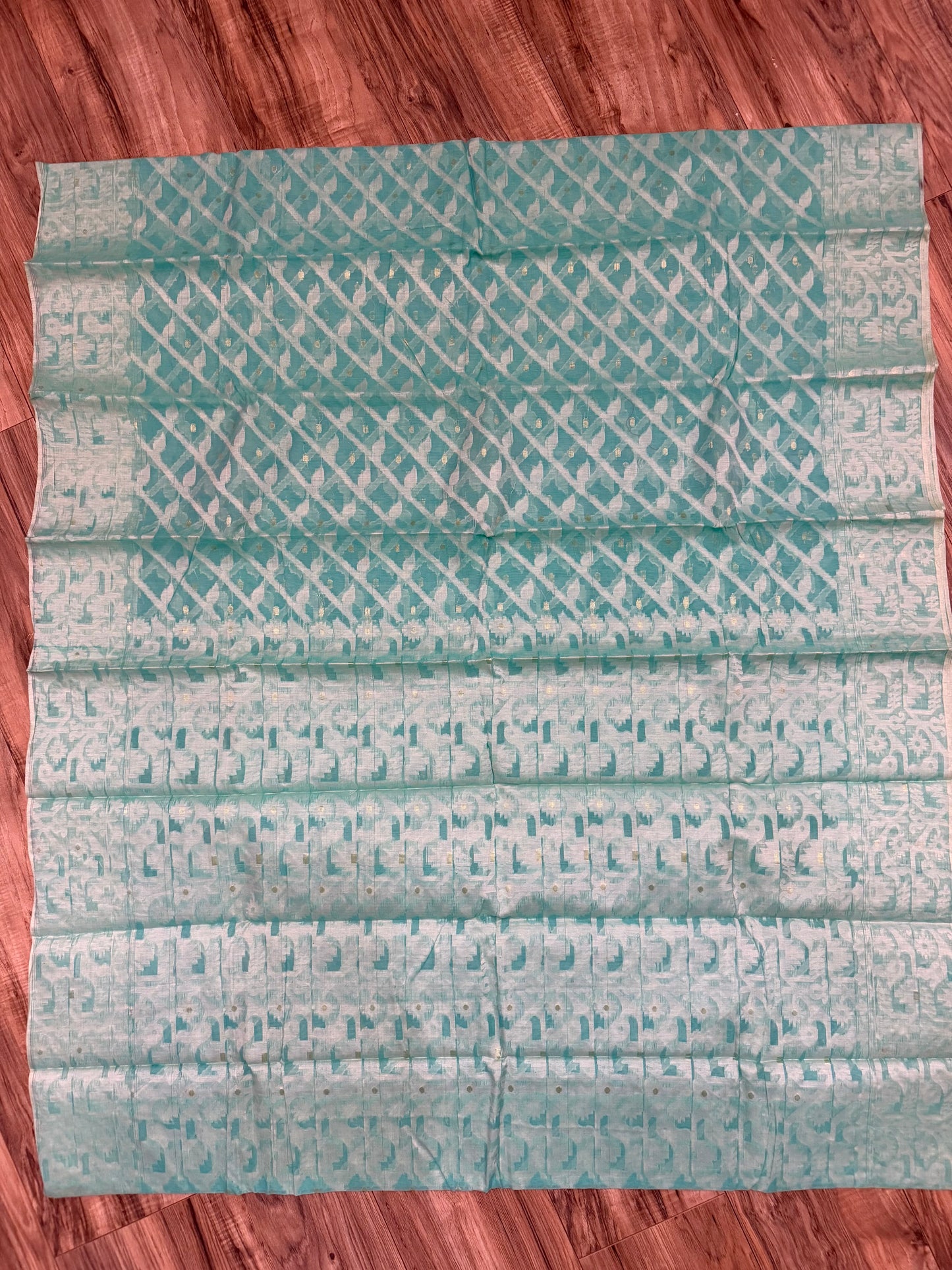 Tangail Saree, Halfsilk Seagreen