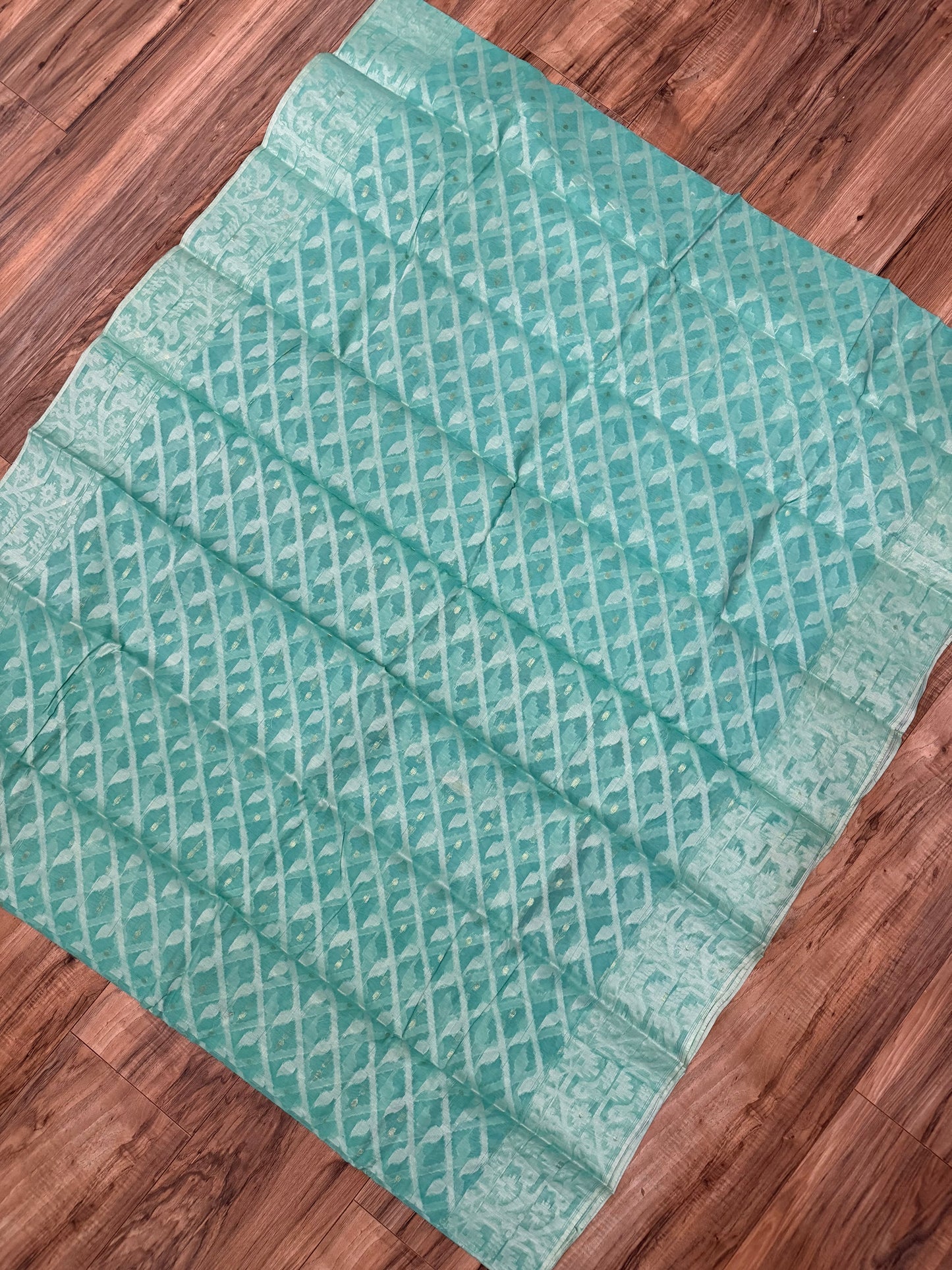 Tangail Saree, Halfsilk Seagreen
