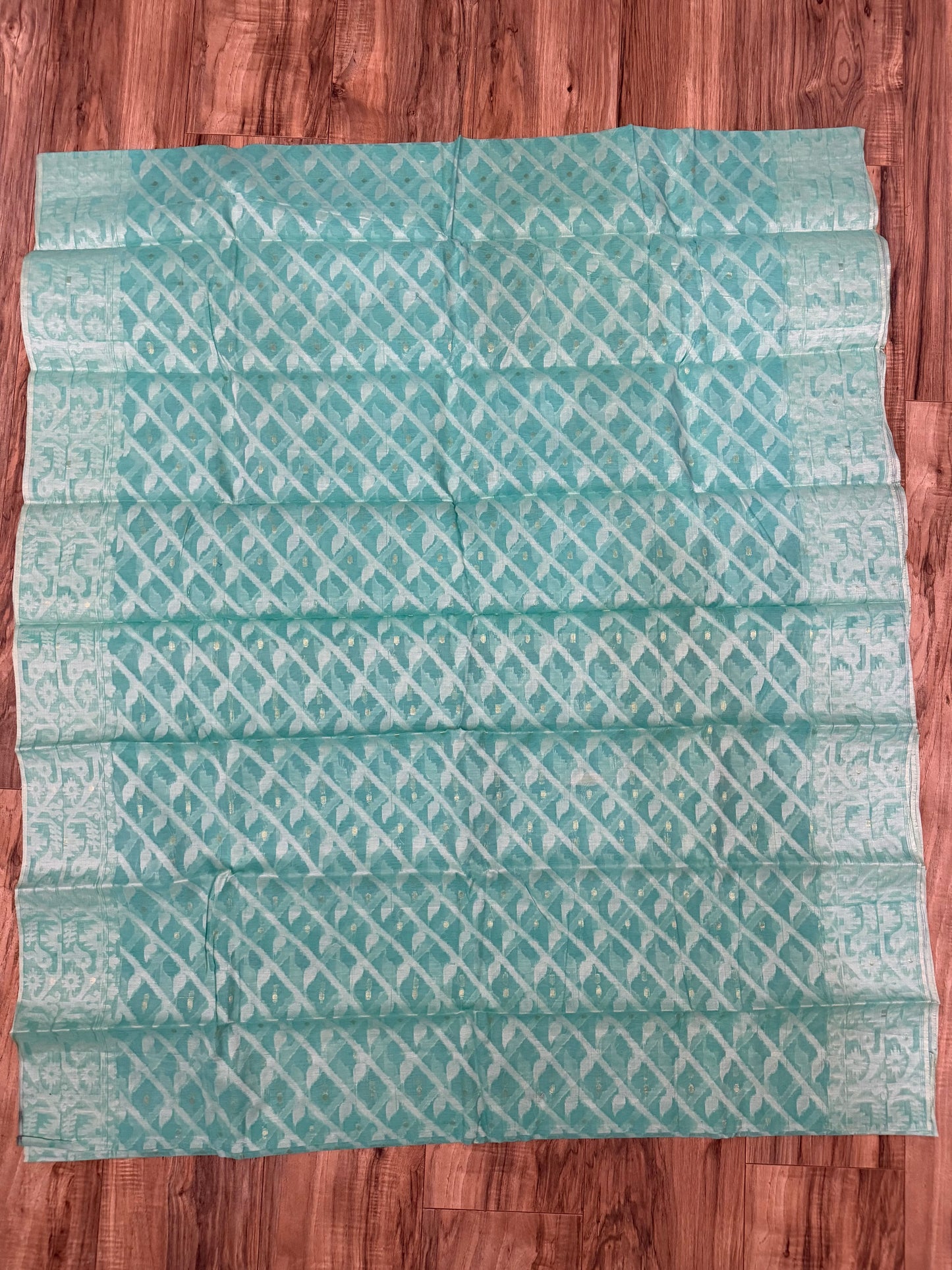 Tangail Saree, Halfsilk Seagreen