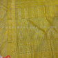 Original Moslin Hand Embroidery work Saree, Lemon Lime Color