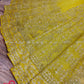 Original Moslin Hand Embroidery work Saree, Lemon Lime Color