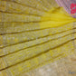 Original Moslin Hand Embroidery work Saree, Lemon Lime Color