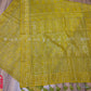 Original Moslin Hand Embroidery work Saree, Lemon Lime Color