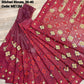 Original Moslin Hand Embroidery work Saree, Maroon