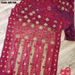 Original Moslin Hand Embroidery work Saree, Maroon