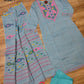 Original Dhakai Jamdani Women Dress, Cotton, Size 40, Turquoise / Multi work, Handwoven, Soft, Comfortable Summer Wear, Kamij, Pant,Dupatta