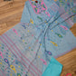 Original Dhakai Jamdani Women Dress, Cotton, Size 40, Turquoise / Multi work, Handwoven, Soft, Comfortable Summer Wear, Kamij, Pant,Dupatta