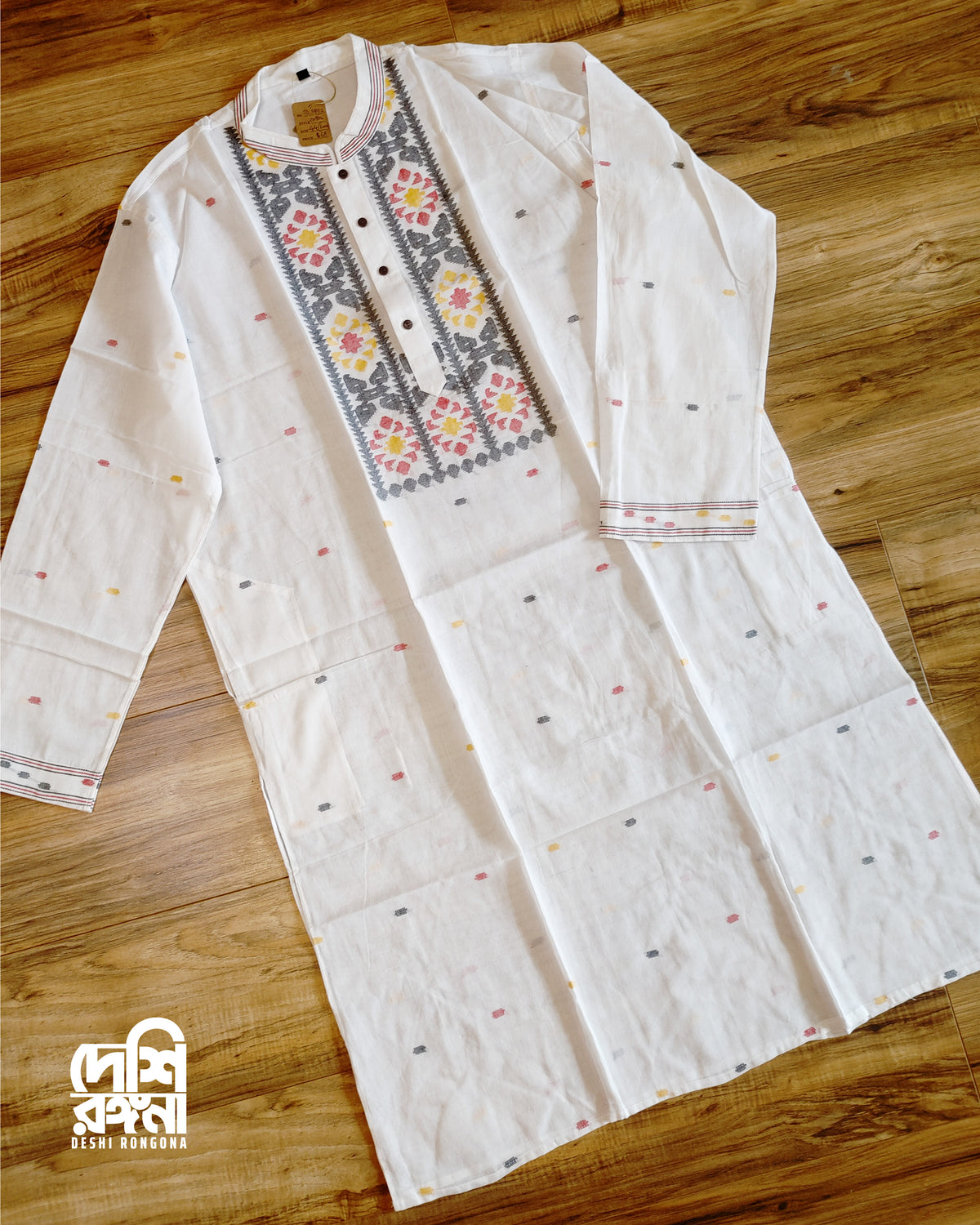Original Dhakai Jamdani Men Punjabi-Pure Cotton