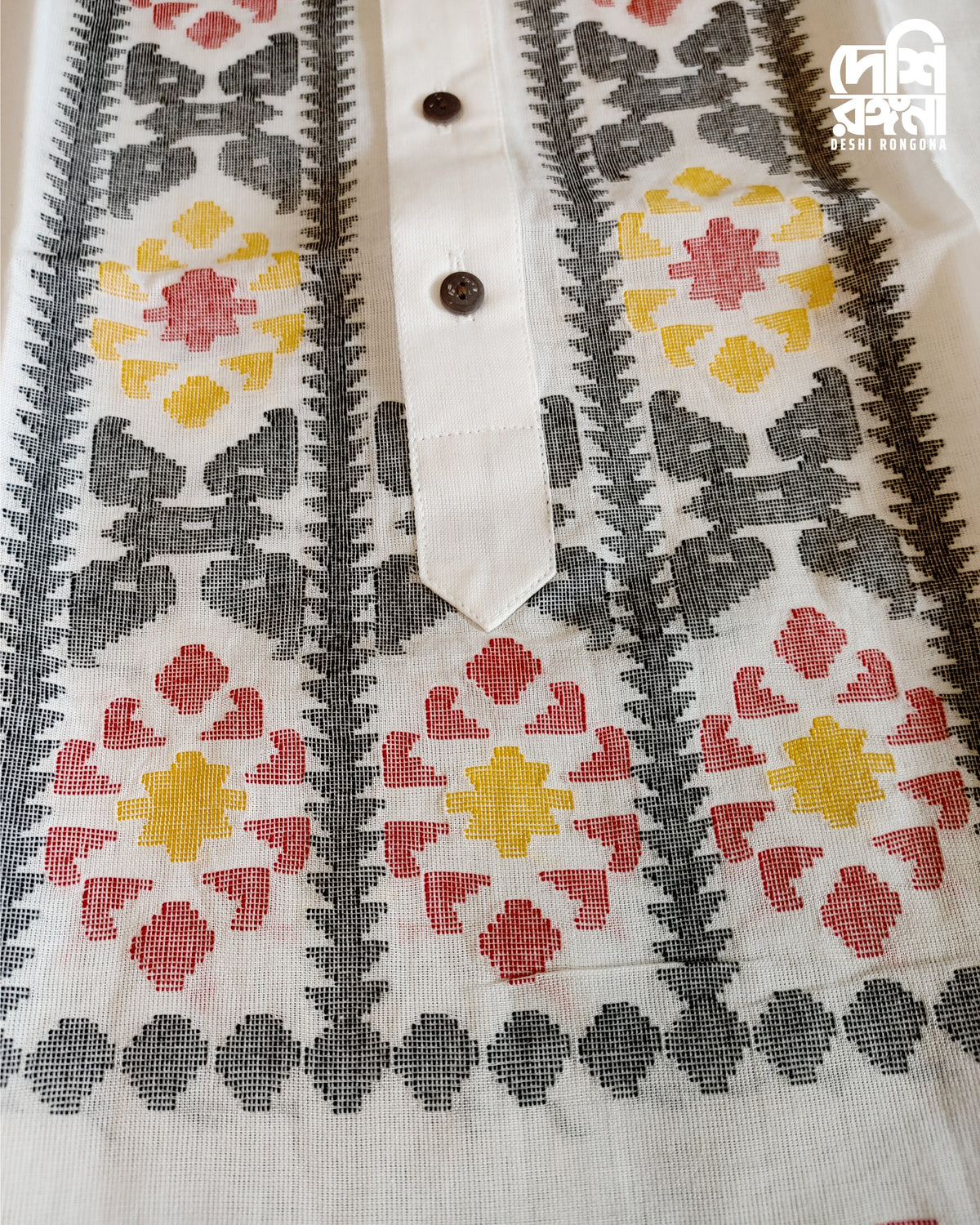 Original Dhakai Jamdani Men Punjabi-Pure Cotton
