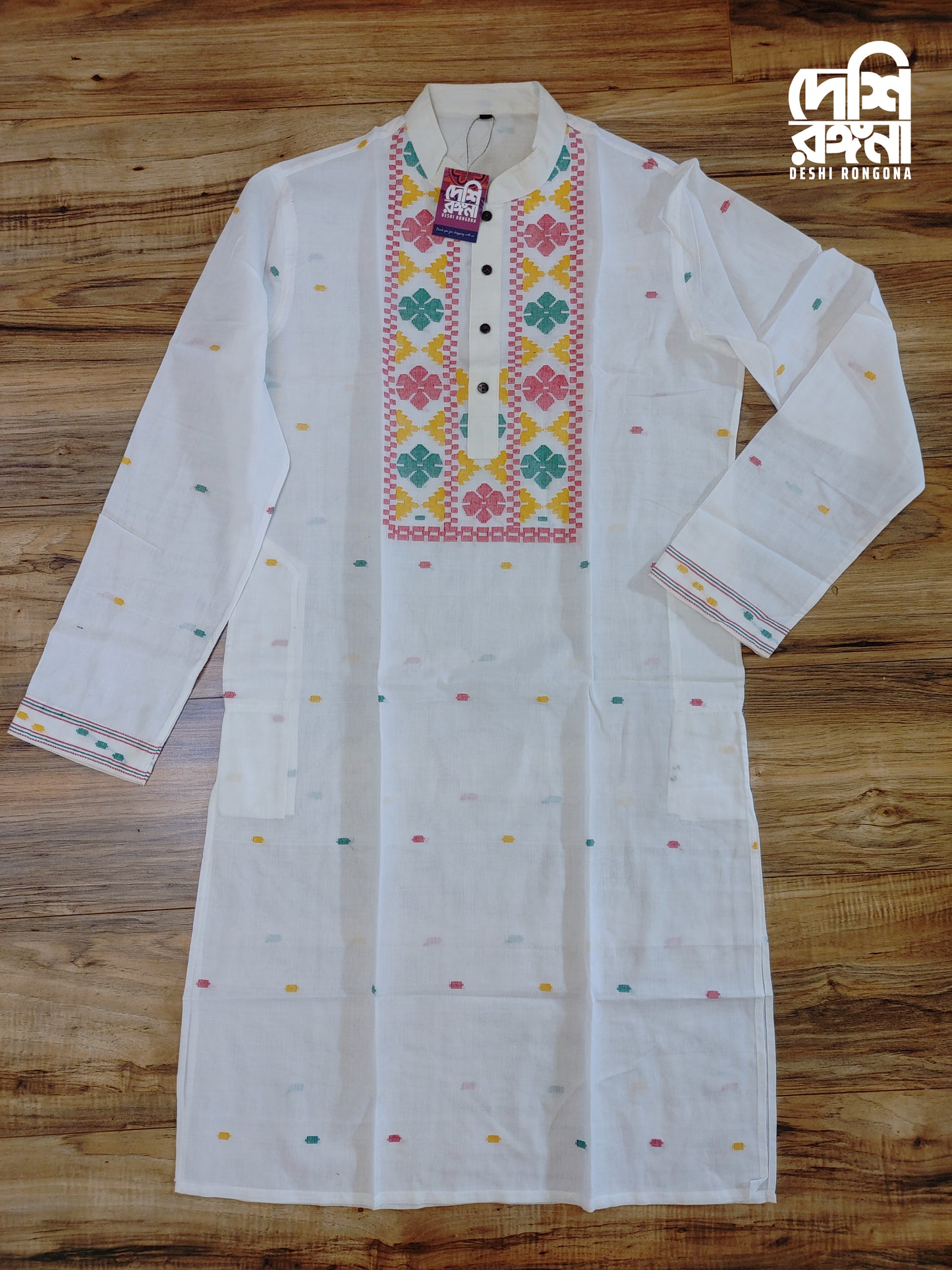 Original Dhakai Jamdani Men Punjabi, Pure Cotton, SLIM FIT