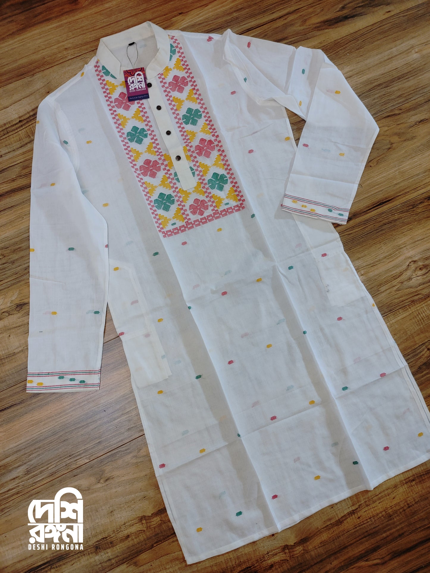 Original Dhakai Jamdani Men Punjabi, Pure Cotton, SLIM FIT