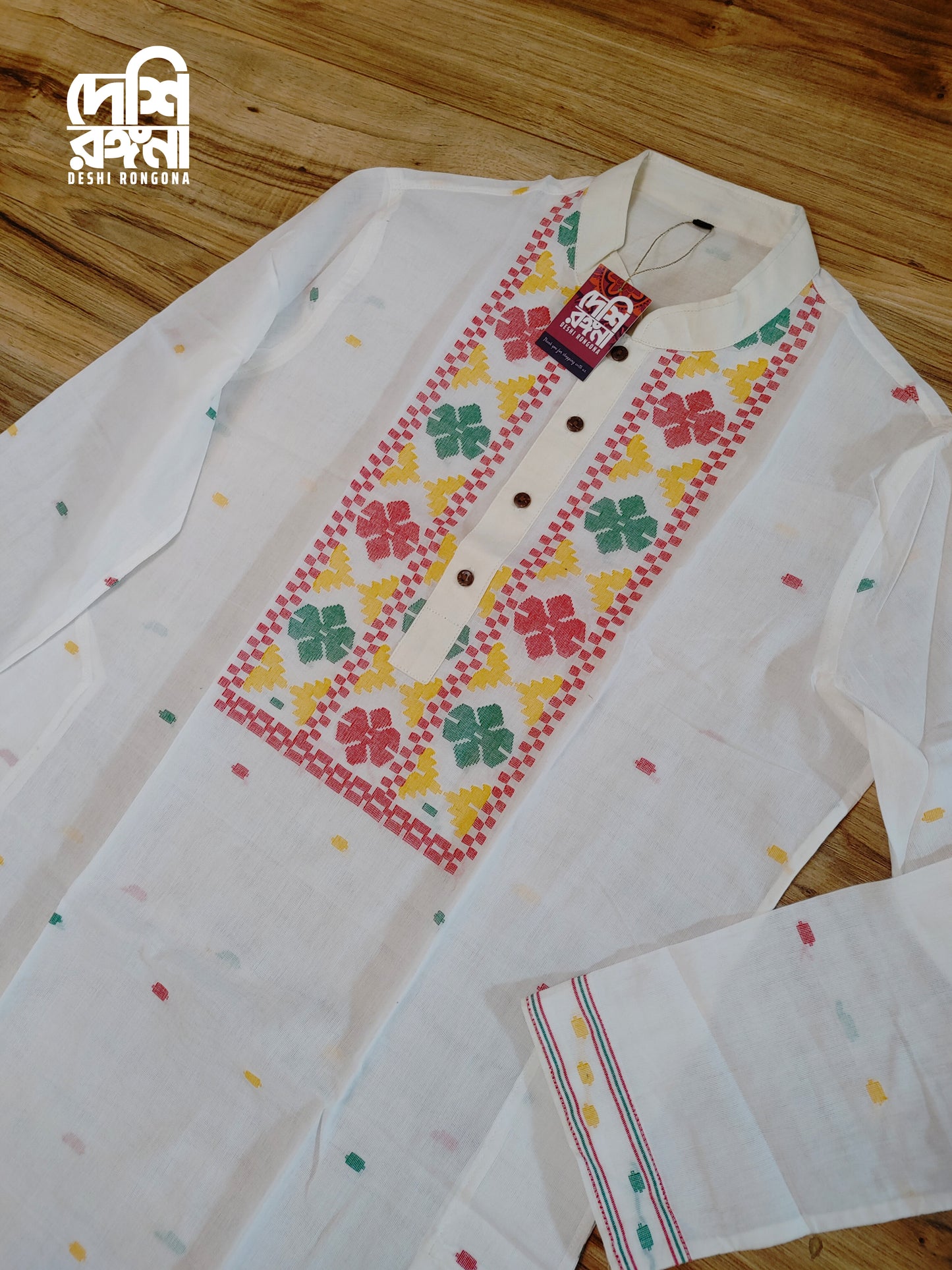 Original Dhakai Jamdani Men Punjabi, Pure Cotton, SLIM FIT