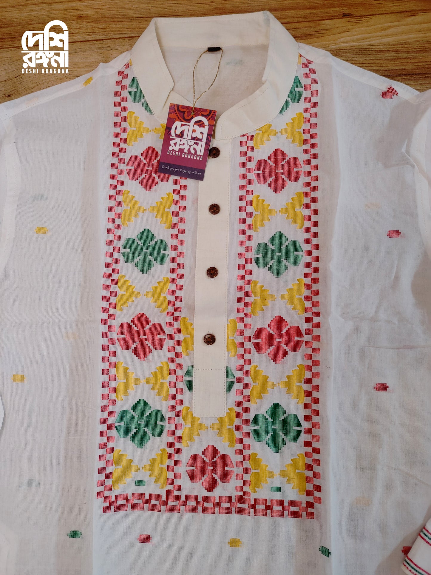 Original Dhakai Jamdani Men Punjabi, Pure Cotton, SLIM FIT