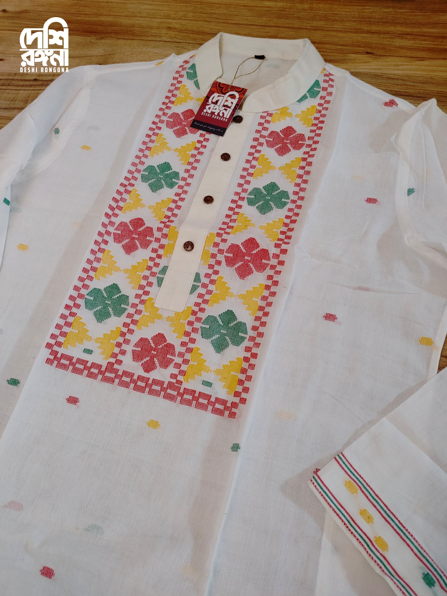 Original Dhakai Jamdani Men Punjabi, Pure Cotton, SLIM FIT