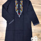 Original Dhakai Jamdani Men Punjabi, Black-Pure Cotton