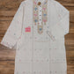 Original Dhakai Jamdani Men Punjabi, Pure Cotton-Beige Color