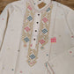 Original Dhakai Jamdani Men Punjabi, Pure Cotton-Beige Color