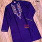 Original Dhakai Jamdani Punjabi – Handwoven Tosshor Silk, Purple