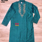 Original Dhakai Jamdani Punjabi – Handwoven Tosshor Silk, Sea Green