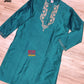 Original Dhakai Jamdani Punjabi – Handwoven Tosshor Silk, Sea Green