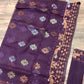 Original Dhakai Jamdani Saree - Plum Purple