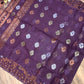 Original Dhakai Jamdani Saree - Plum Purple