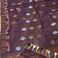 Original Dhakai Jamdani Saree - Plum Purple