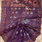 Original Dhakai Jamdani Saree - Plum Purple