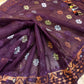 Original Dhakai Jamdani Saree - Plum Purple