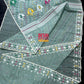 Elegant Blue Sage Dhakai Jamdani Saree - Handloom Classic