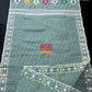 Elegant Blue Sage Dhakai Jamdani Saree - Handloom Classic