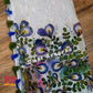 Handpainted Jamdani, Original Dhakai Saree | Blue Oporajita (Pea Flower) Theme