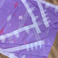 Sylheti Monipuri Handwoven Soft Cotton Saree – Lavender & White