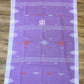 Sylheti Monipuri Handwoven Soft Cotton Saree – Lavender & White