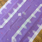 Sylheti Monipuri Handwoven Soft Cotton Saree – Lavender & White
