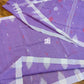 Sylheti Monipuri Handwoven Soft Cotton Saree – Lavender & White