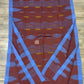 Maroon Monipuri Cotton Saree with Blue Woven Border