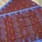 Maroon Monipuri Cotton Saree with Blue Woven Border