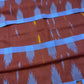 Maroon Monipuri Cotton Saree with Blue Woven Border