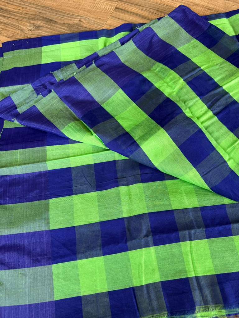 Tangail Silk Saree green and blue check
