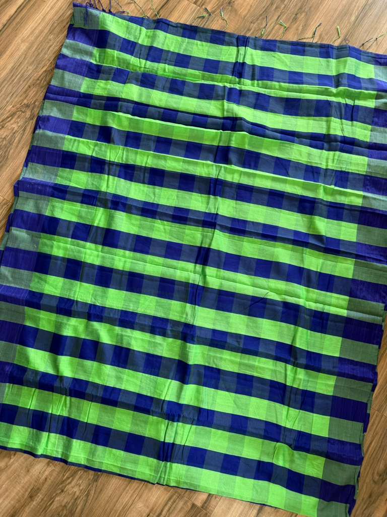 Tangail Silk Saree green and blue check