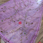 Original Moslin Hand Karchupi work Saree, Lavender Dream