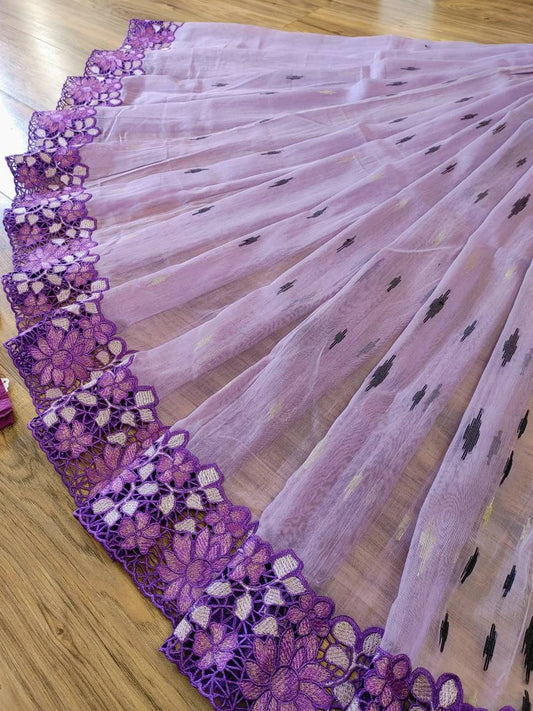 Purple Cutwork Dhakai Jamdani – Designer Collection