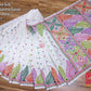 White Hand-Stitched Kutch Kantha Saree in Bangalore Silk