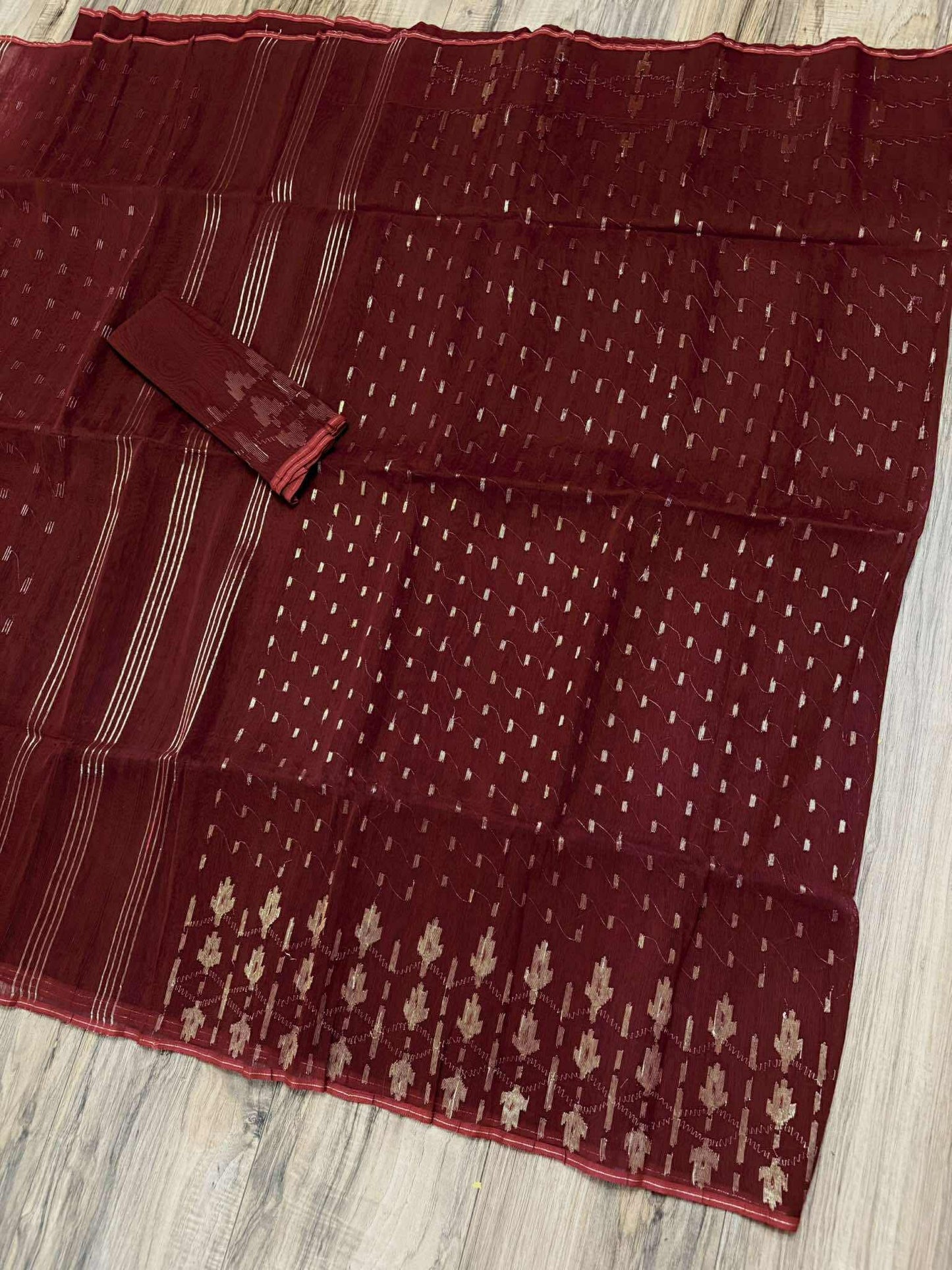 Bangladeshi Dhakai Jamdani Saree Beautiful Maroon