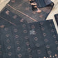 Black Dhakai Jamdani Saree with Copper