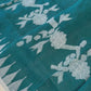 Monipuri Handwoven Cotton Saree – Teal & White