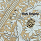 Bangalore Silk Kantha Saree- Light Brown Peacock theme