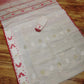 Original Dhakai Jamdani Saree- Off White-Red