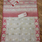 Original Dhakai Jamdani Saree- Off White-Red